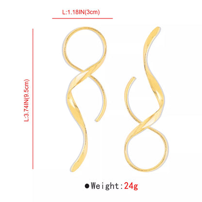 Alloy Spiral Drop Earrings