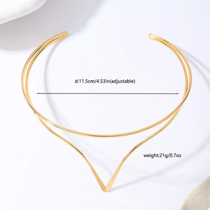 Double Layer V-Shaped Choker Necklace