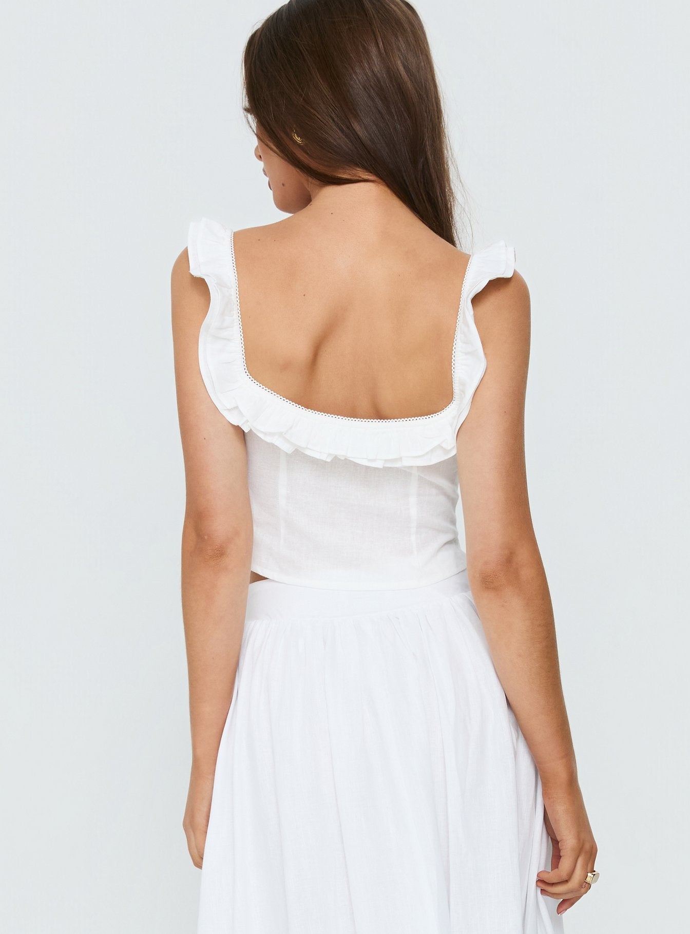Isadoria Frill Top White