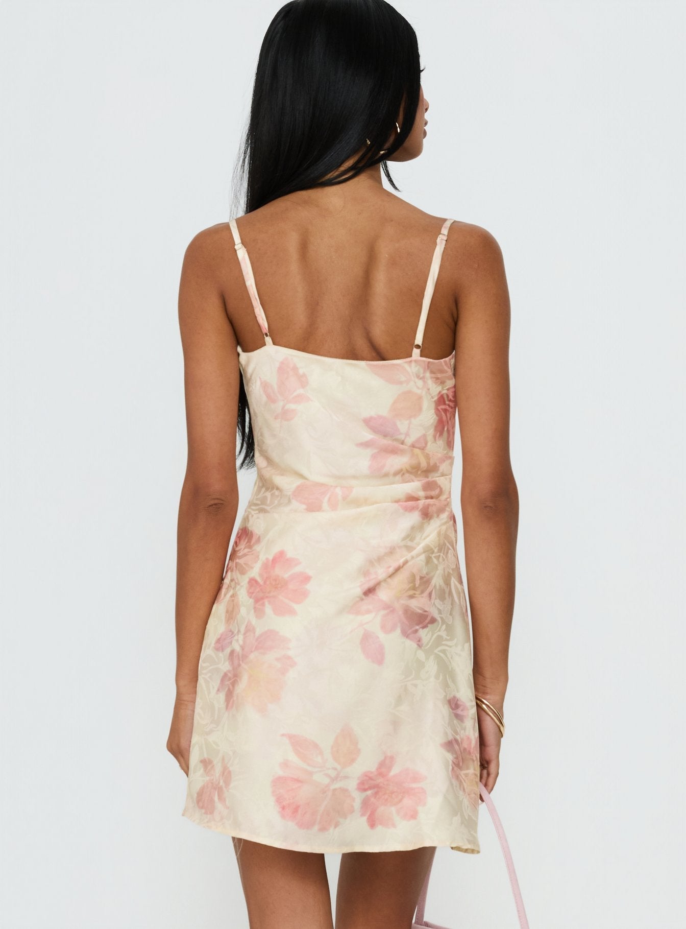 Mienna Cowl Neck Mini Dress Yellow / Pink Floral