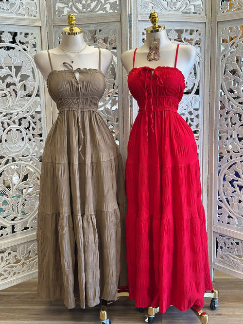 Tiered Flowy Maxi Dress - Estira, Stretchy