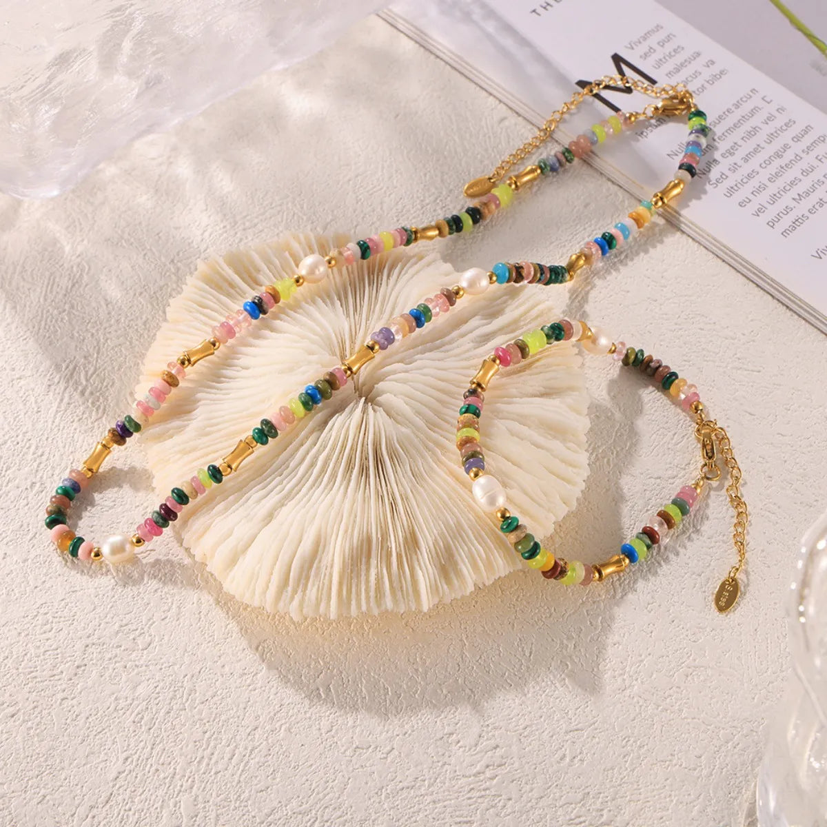 Bohemian Natural Stone Pearl Beaded Jewelry Set