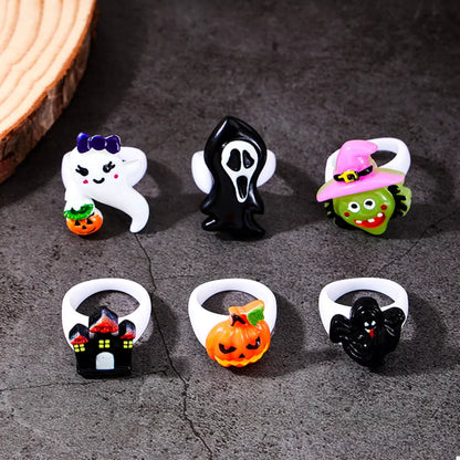 6 Piece Halloween Themed Rings