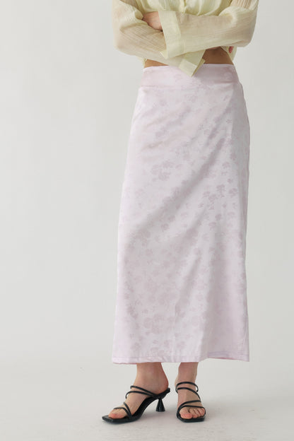 Rosalie Satin Jacquard Midi Skirt