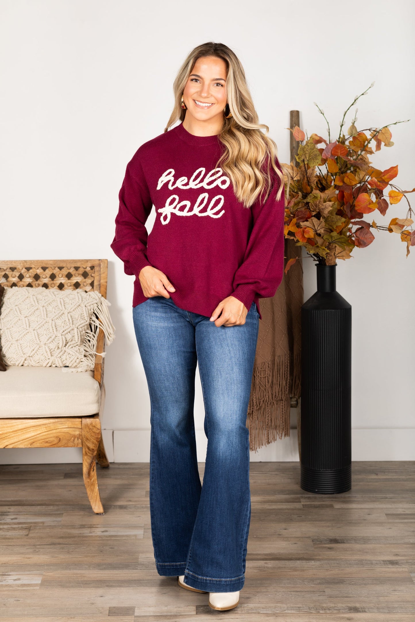 Berry Hello Fall Sweater Top
