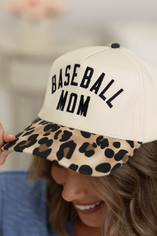 Baseball Mom Leopard Hat