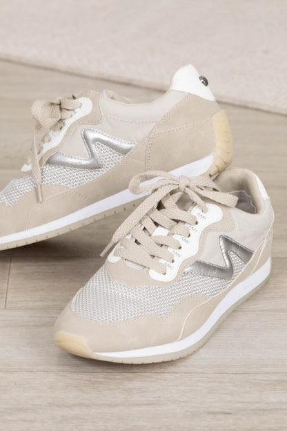 Accent Metallic Wave Lace Up Sneakers