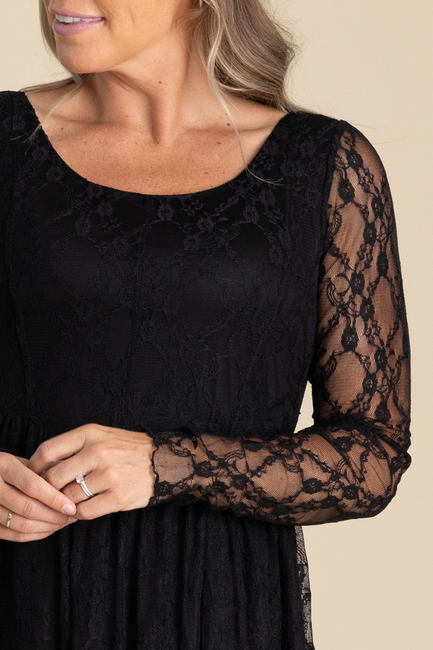 Black Long Sleeve Lace Dress