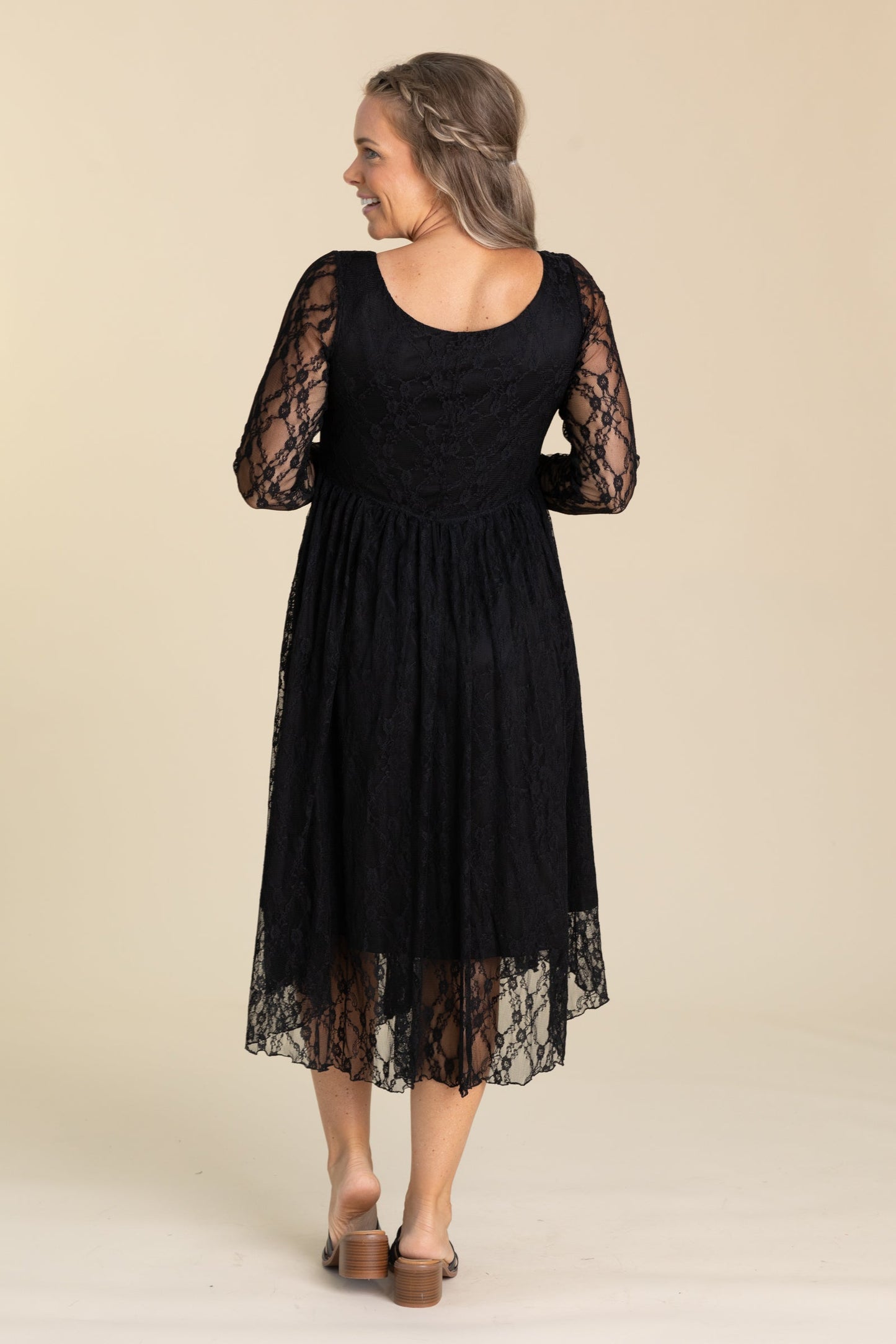 Black Long Sleeve Lace Dress