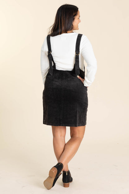 Black Washed Corduroy Jumper