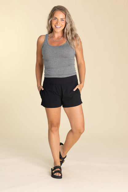 Black Fleximotion Shorts With Pockets