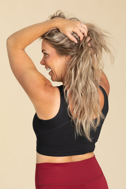 Black Essential Elongated Sports Bra