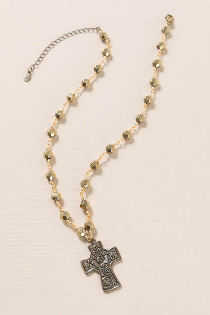 Bronze Cross Pendant Necklace
