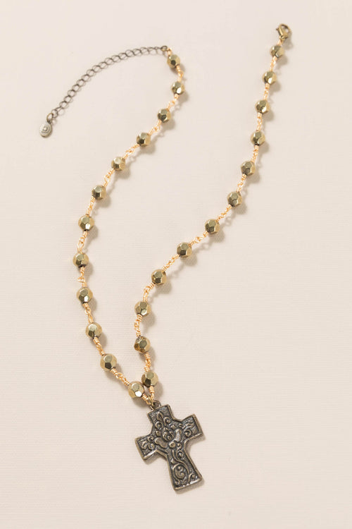 Bronze Cross Pendant Necklace