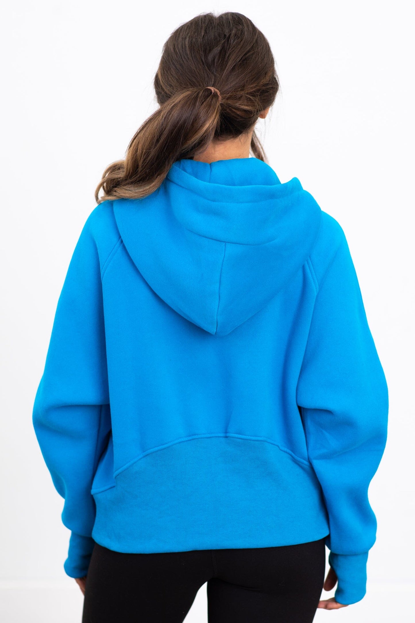 Blue 1/2 Zip Fleece Hoodie