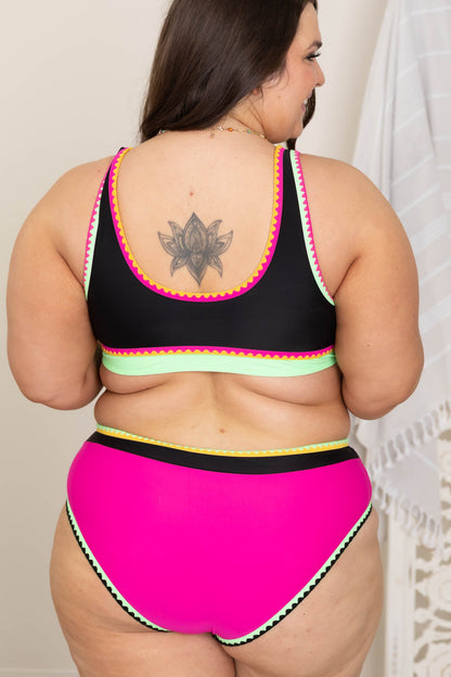 Black And Neon Set For Vacay Two Piece Swimsuit
