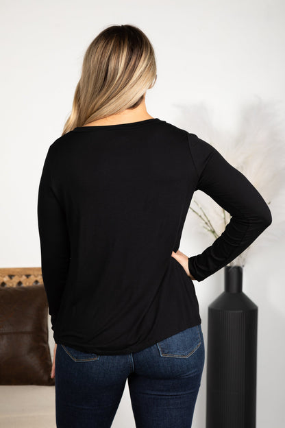 Black Merry Christmas Knit Long Sleeve Top
