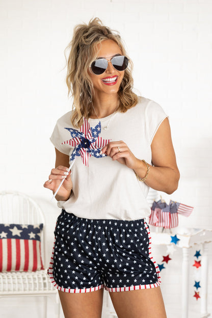 Americana Stripe Binding Soft Shorts