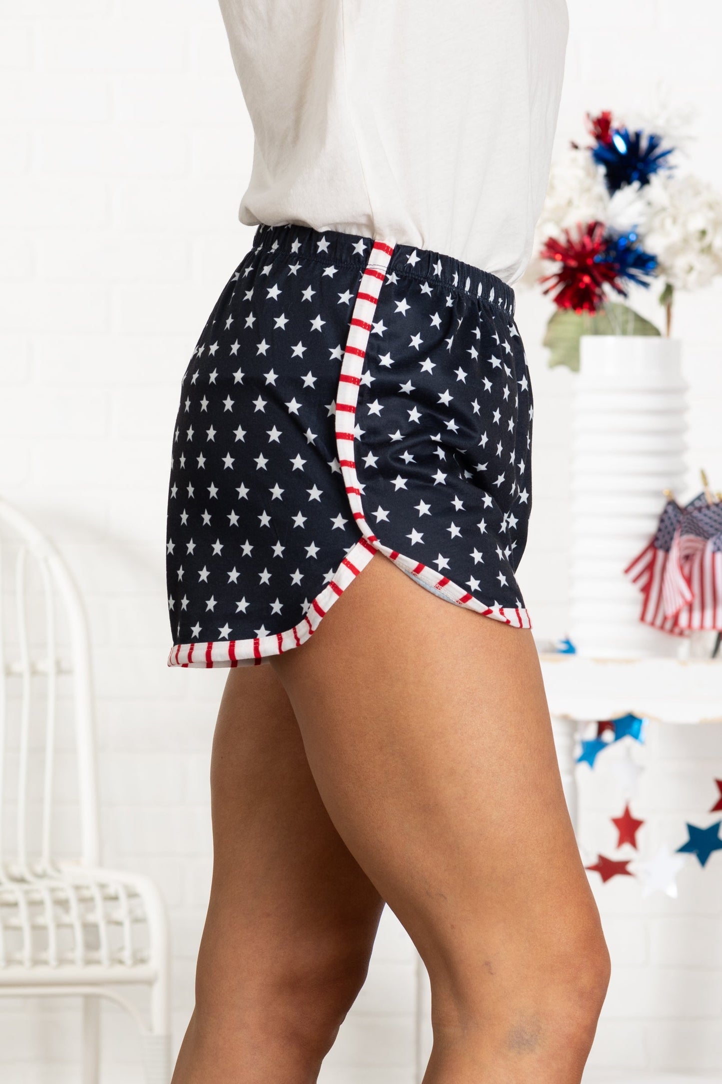 Americana Stripe Binding Soft Shorts