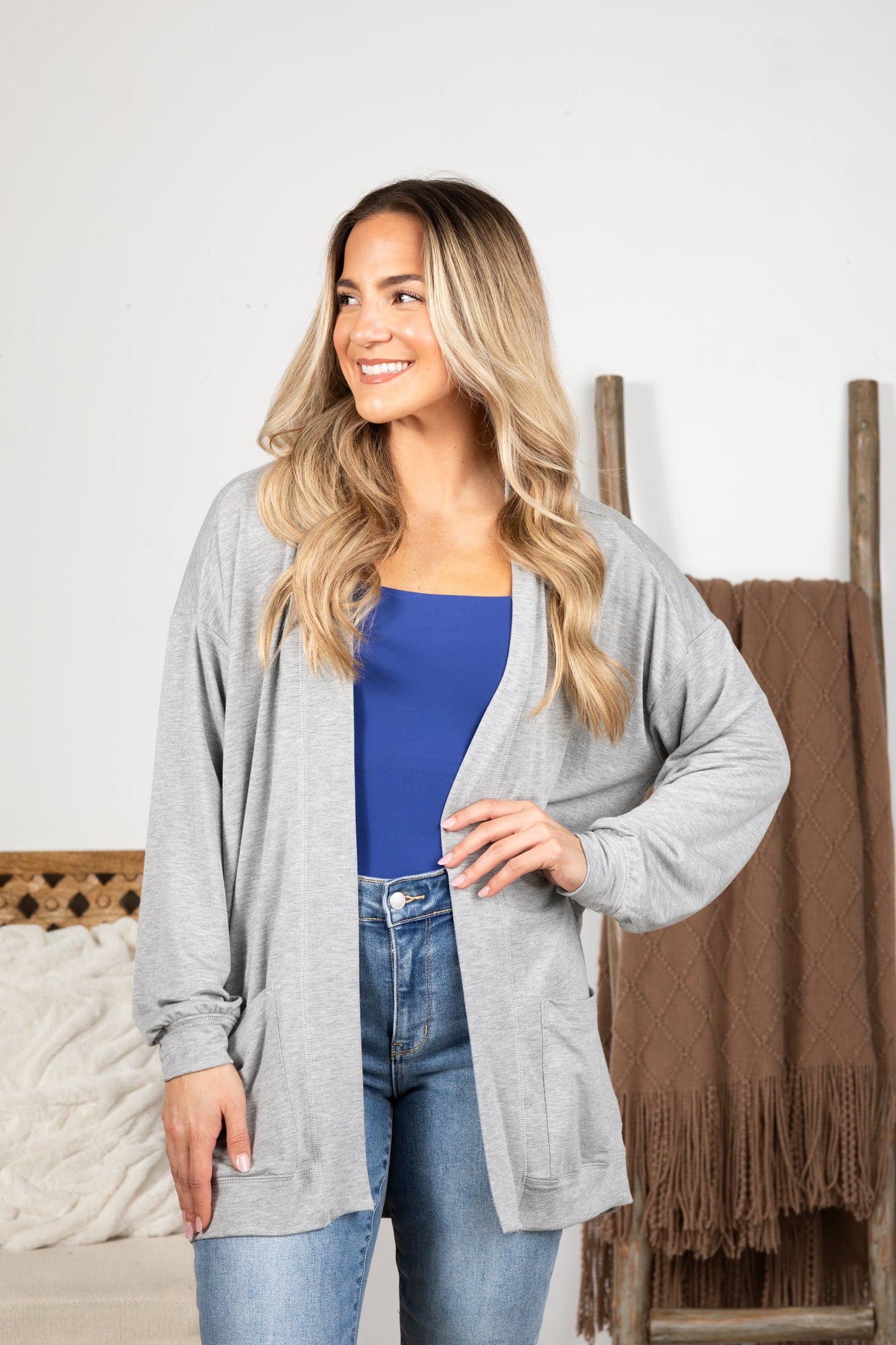 Boyfriend Fit Cardigan With Pockets