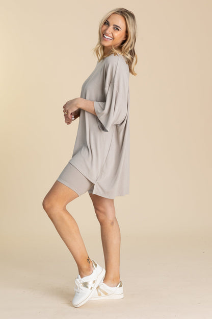 Babyrib Knit Oversized Tunic Top