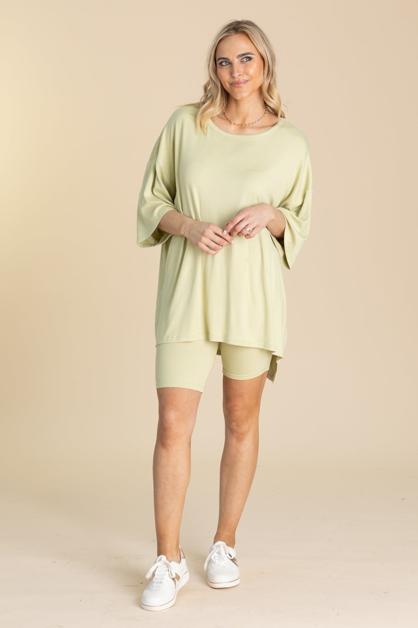 Babyrib Knit Oversized Tunic Top