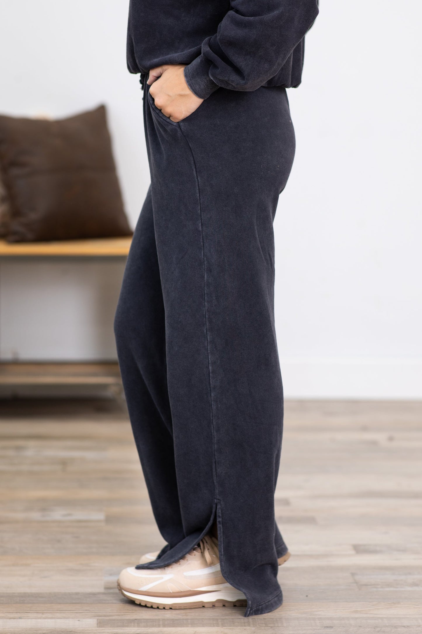 Black Washed Sweatpants