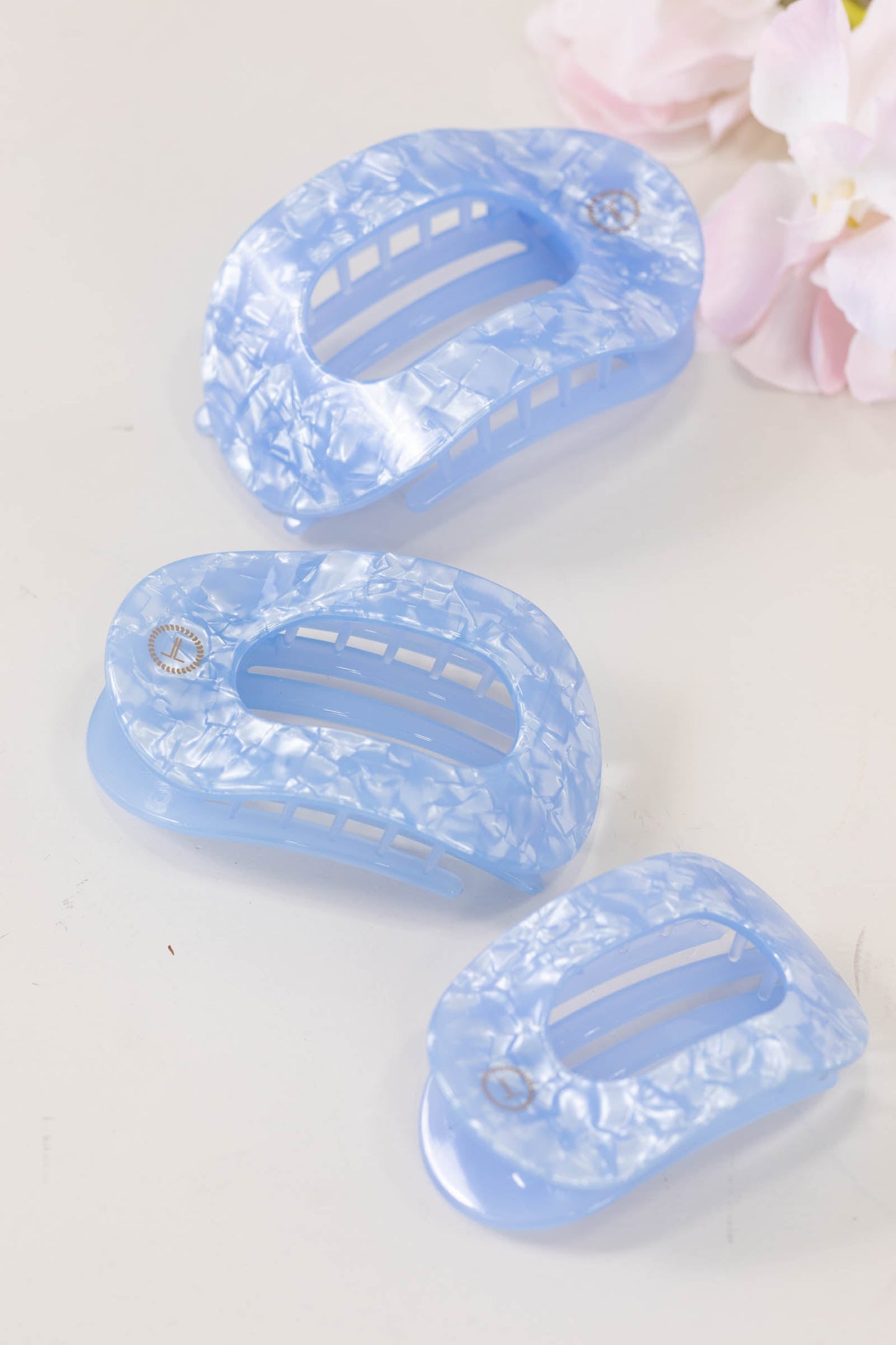 Blue Lagoon Flat Round Hair Clip