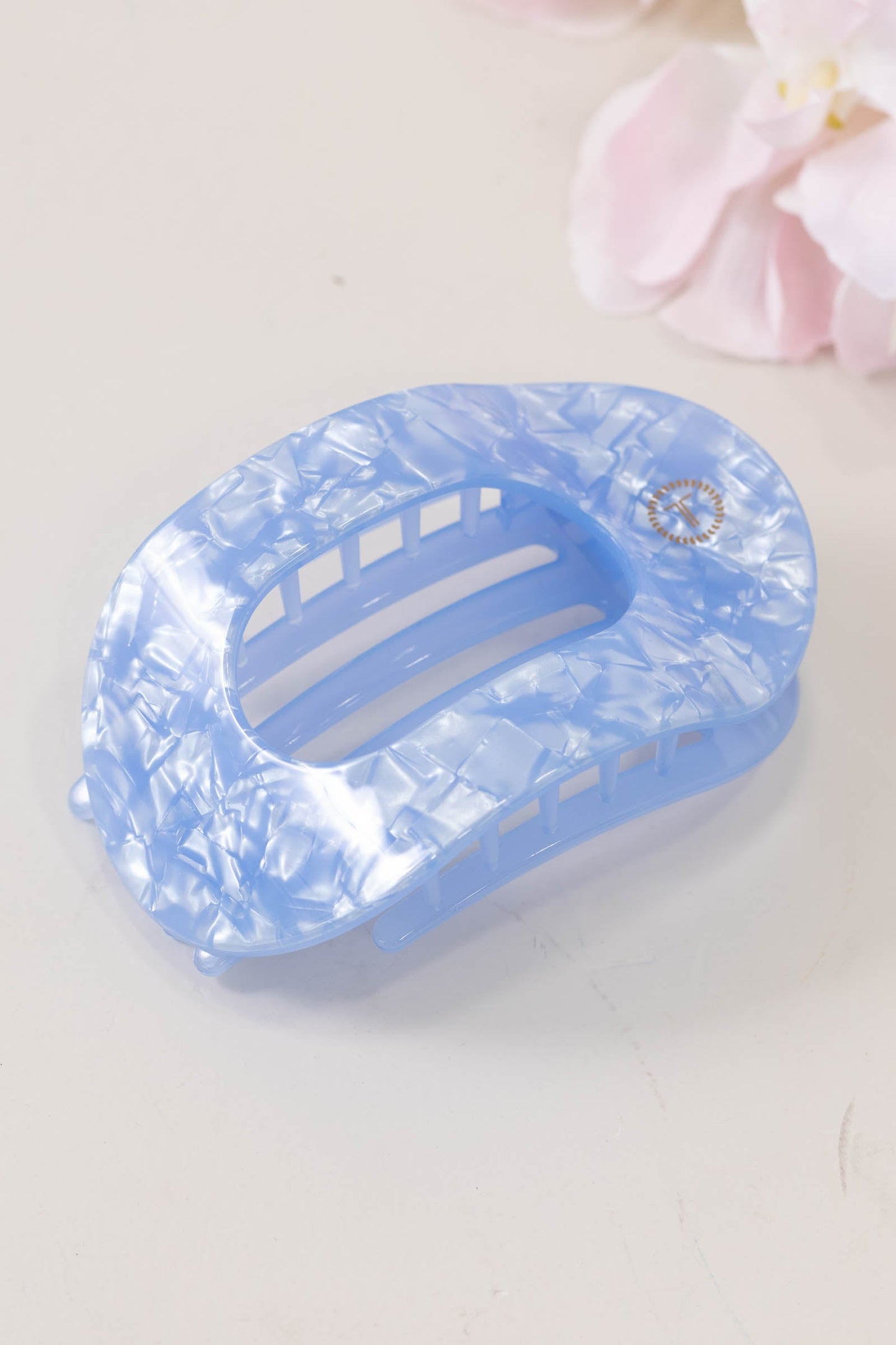 Blue Lagoon Flat Round Hair Clip