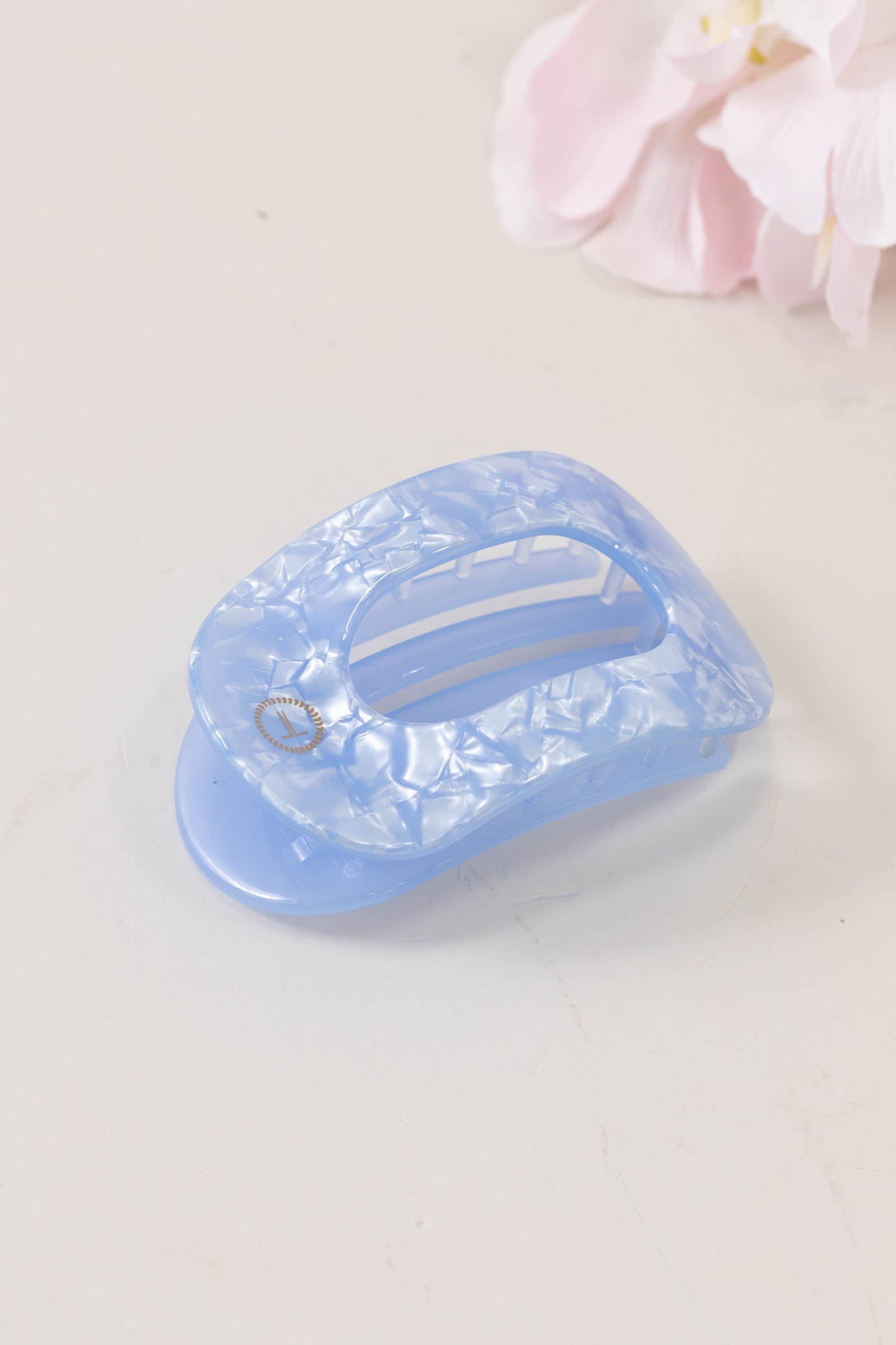Blue Lagoon Flat Round Hair Clip
