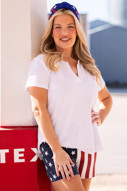 Beige Melange Baby V-Neck Waffle Henley Top