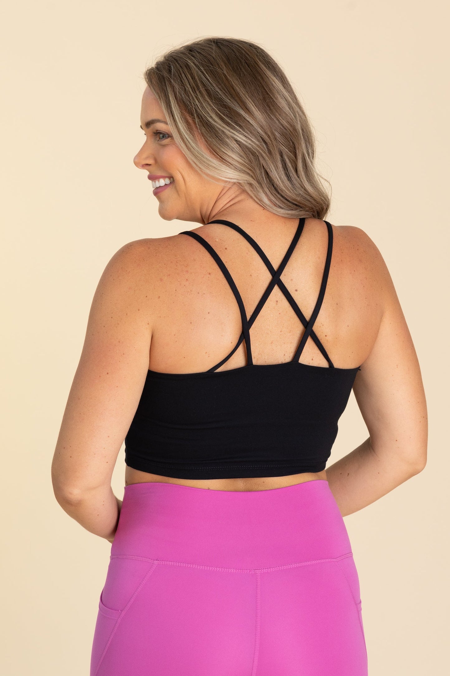 Black Venice Cloud Criss Cross Sports Bra