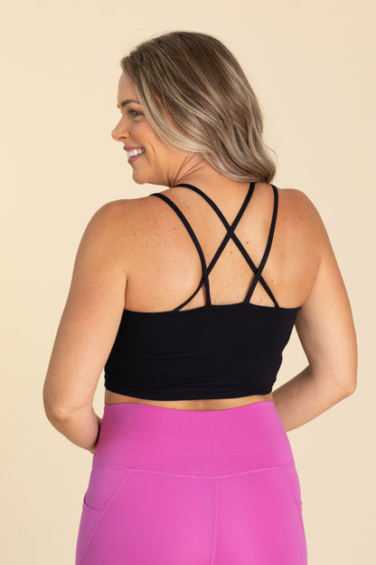 Black Venice Cloud Criss Cross Sports Bra