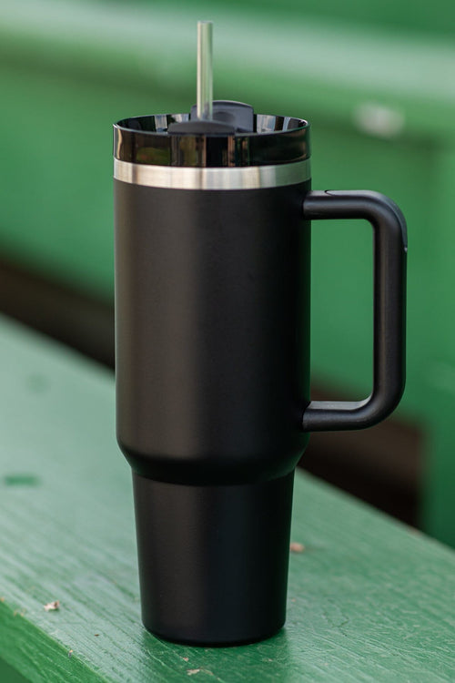 Black 40oz Tumbler With Handle