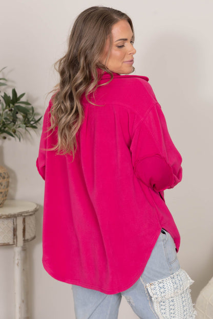 Boyfriend Fit Fleece Shackets
