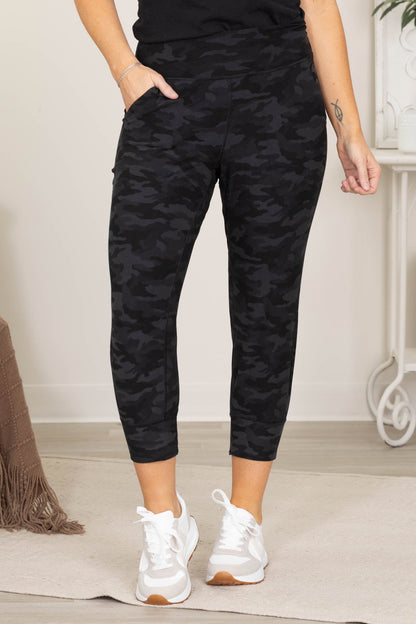 Black Camo Slim Fit Active Joggers