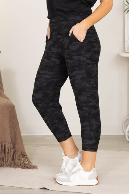 Black Camo Slim Fit Active Joggers