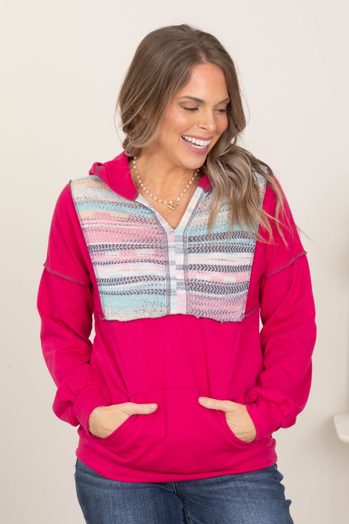 Breezy Knit Long Sleeve Hoodie Top