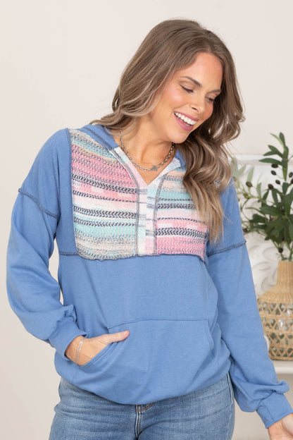 Breezy Knit Long Sleeve Hoodie Top