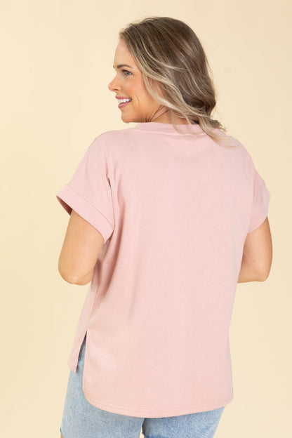 Blush With Grommet Detail Knit Top