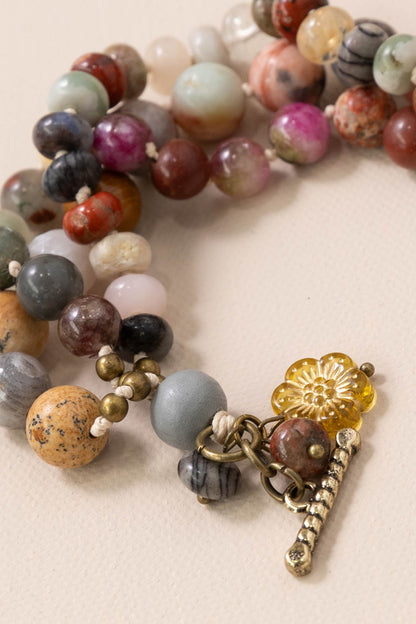3 Strand Bracelet With Toggle Closure