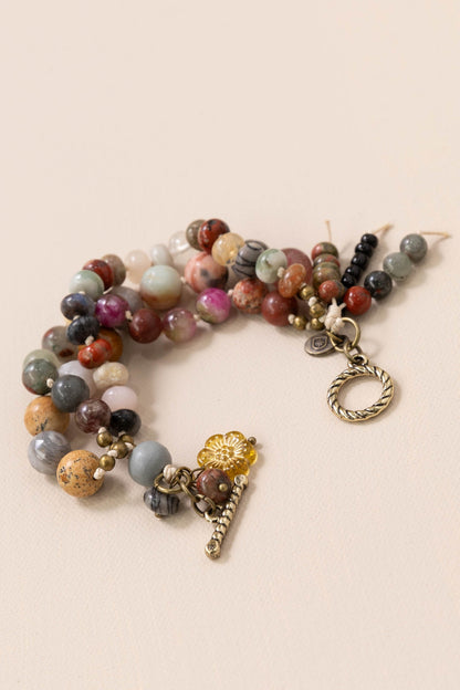 3 Strand Bracelet With Toggle Closure