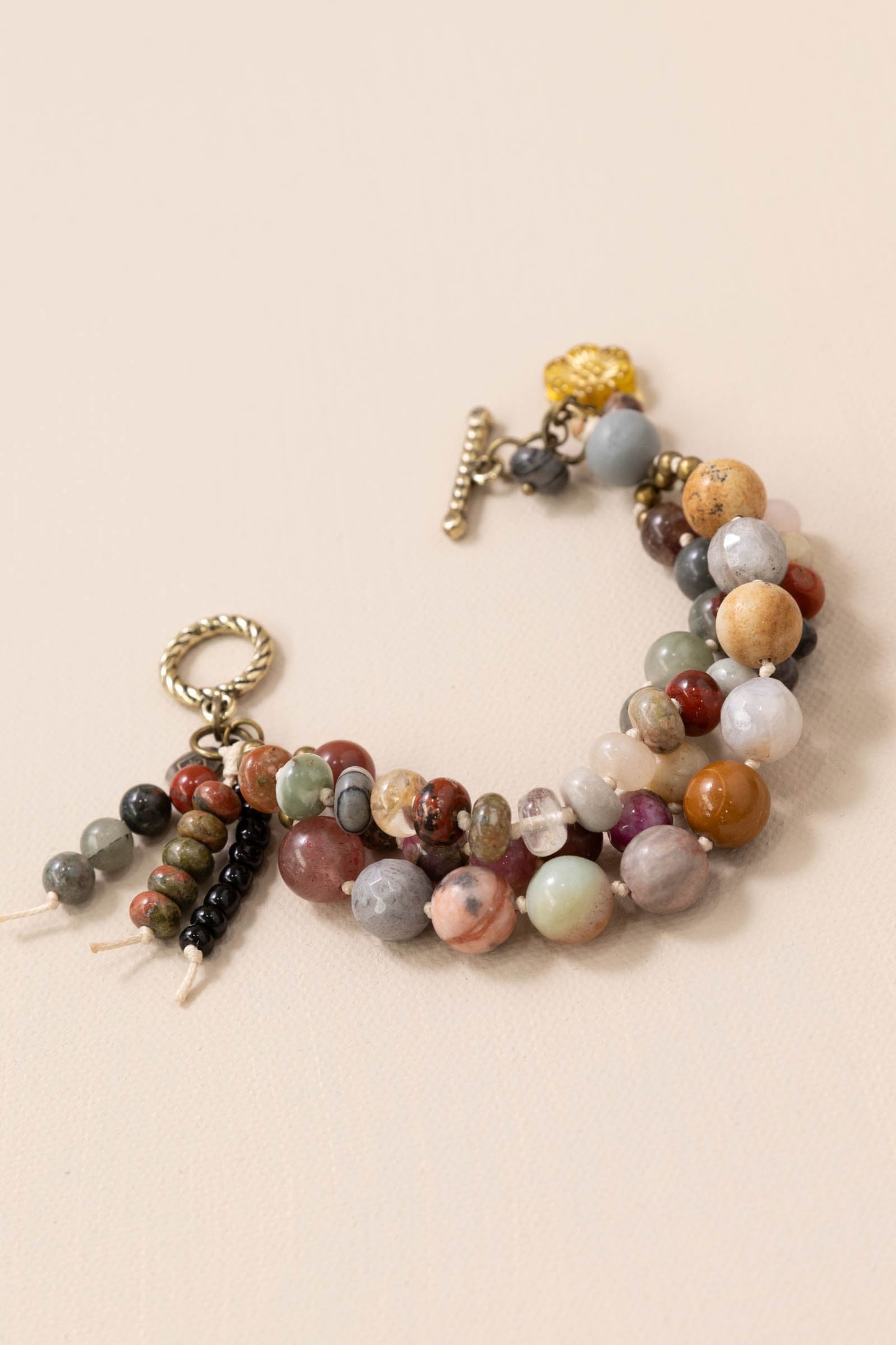 3 Strand Bracelet With Toggle Closure