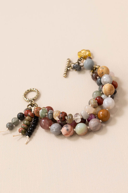 3 Strand Bracelet With Toggle Closure