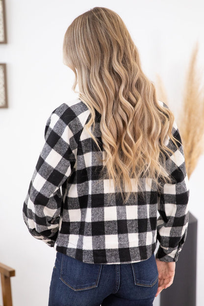 Black and White Buffalo Plaid Shacket