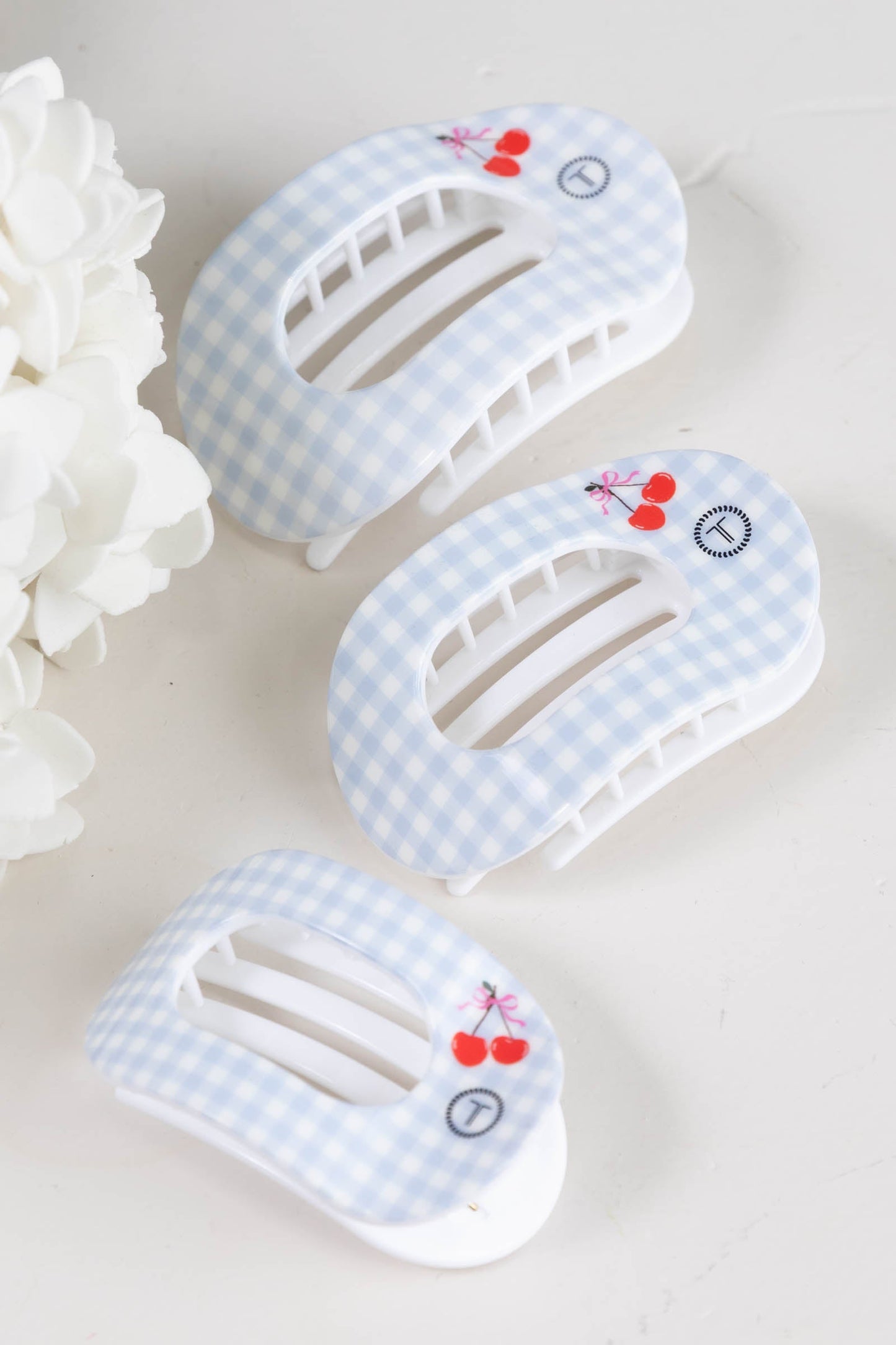 Basket of Cherries Flat Round Hair Clip