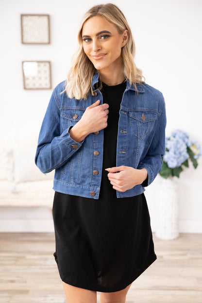 Black Short Sleeve Knit Dress with Pockets