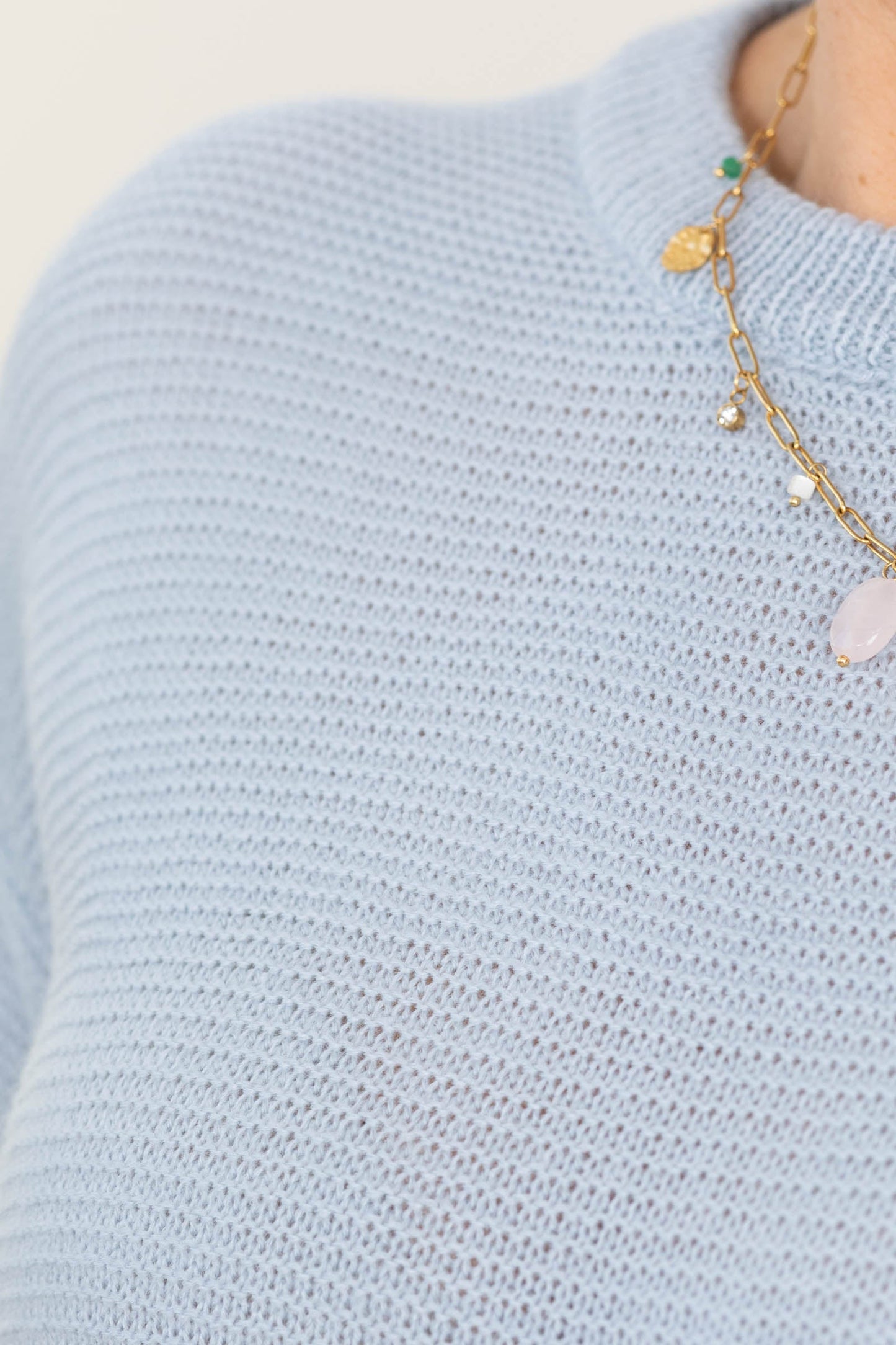 Boyfriend Fit Sweater With Ribbed Cuff Detail