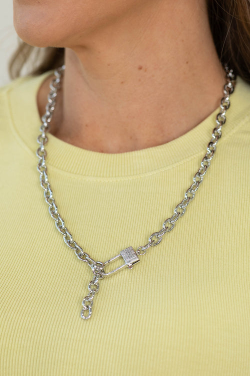 Bold Moves Chain Silver Necklace