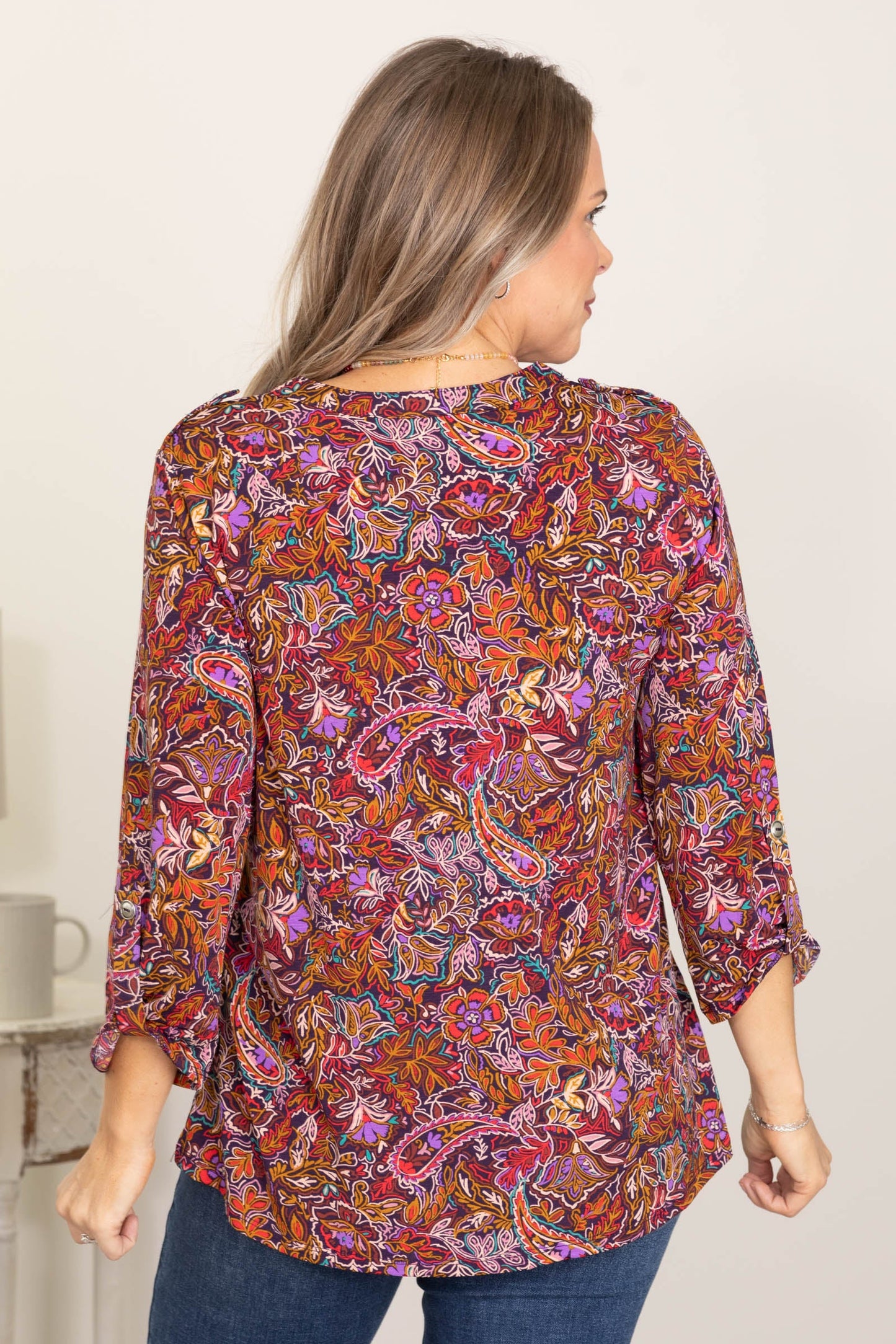 Berry Printed Lizzy Wrinkle Free Top